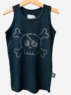 nununu Black Tank | Skull & Crossbones Graphic